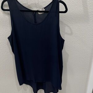 everleigh Dark Navy Sleeveless Chiffon Layered Blouse